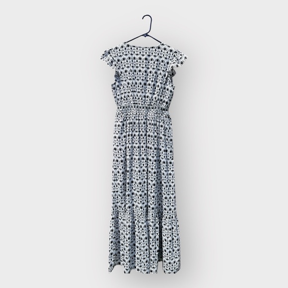 LOFT Beach CutOut Ruffle Sleeve Tiered Patterned Dress - Picture 2 of 10